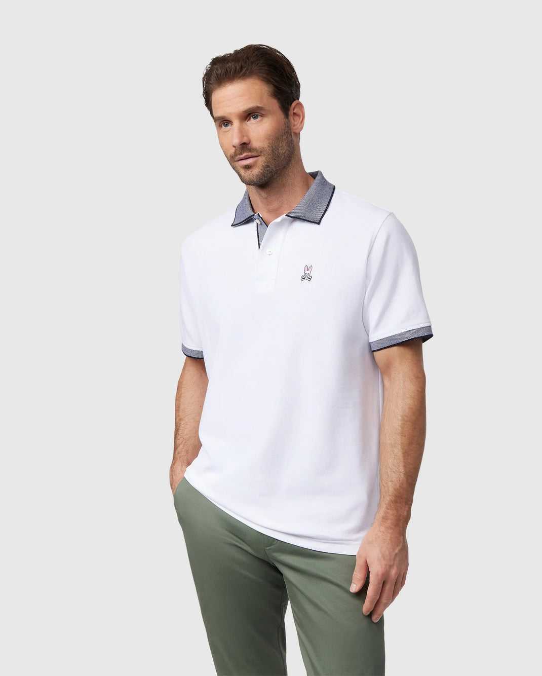 Polos Psycho Bunny Southport Pique Polo Shirt Blanche Homme | CCM-77389856